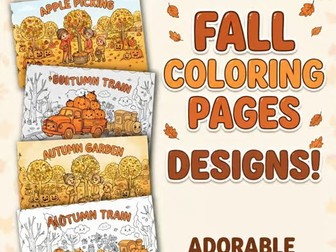 Fall Autumn Coloring Pages No-Prep Classroom Activity Printable for PreK–2