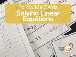 Linear Equations Follow Me Cards - A game for Algebra