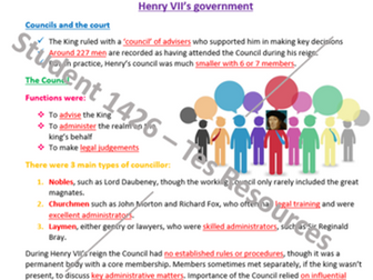 A* Revision Notes - Henry VII's Government (Section 1.2 AQA)