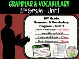 DAILY GRAMMAR & VOCABULARY PROGRAM - 10th Grade - Standards Based – Unit 1