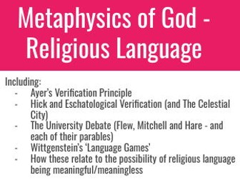 Metaphysics of God - religious language