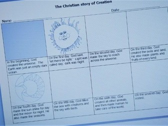 Christian Creation Storyboard - Differentiated