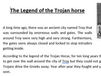 Talk for Writing- the Legend of the Trojan Horse Year 4