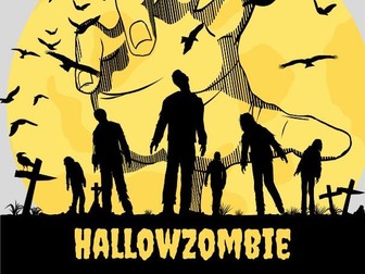 Hallowzombie Cross Stitch Pattern Design For the Spooky Season Novelty Fun Gothic, Retro, Spooky