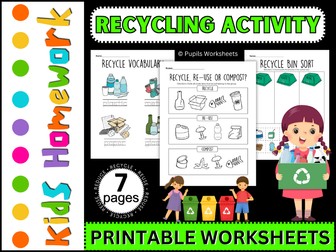 Recycling Sort Earth Day Special Education Activity - Recycling Activity