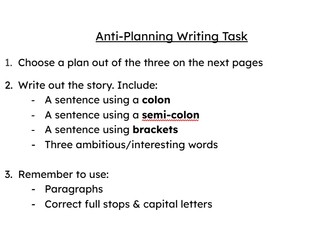 AQA GCSE English Language Anti-Planning Writing Task