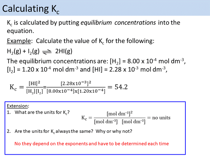 Equilibrium Constant Kc OCR A Level Chemistry | Teaching Resources