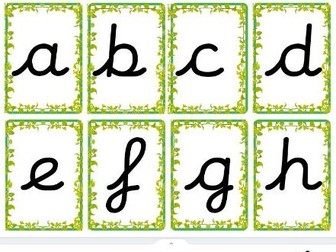 Natural pre cursive LC alphabet cards