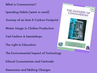 The Dangers of Consumerism - Unit Study (25+ pages)