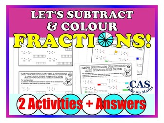 Fractions | Subtracting Like Fractions| Colouring Page + Answers