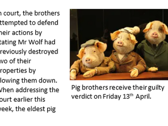 The Guardian: Three Little Pigs - Newspaper Report
