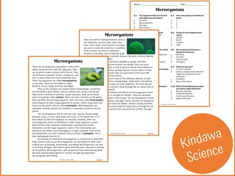 Microorganisms Reading Comprehension Passage and Questions - PDF