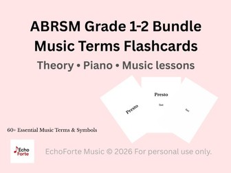 Music Theory Grades 1–2 Music Terms Flashcards Bundle