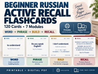 Beginner Russian Active Recall Flashcards