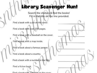 Library scavenger hunt