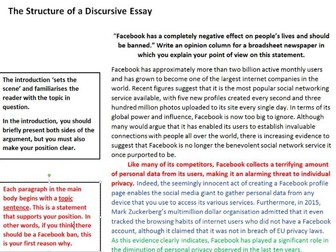 Discursive Essay Writing for GCSE: Revision Sheet