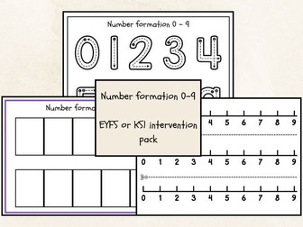 Number formation 0-9 worksheet (EYFS - KS1)