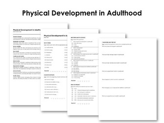 Physical Development in Adulthood