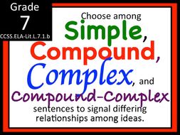 Types of Sentences : Simple, Complex, Compound and CC Sentence Structure