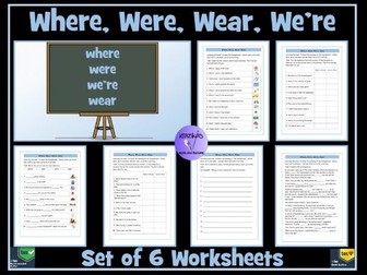 Homophones: Year 2 - Where, We're, Wear, Their , There, They're, Two ...