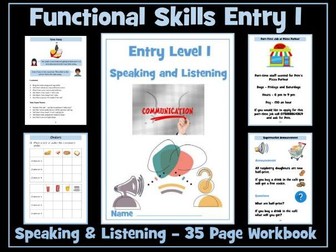 English Functional Skills Entry Level 1 Speaking and Listening - 35 Page Workbook