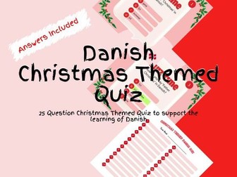 Danish Christmas Themed Quiz Game Activity