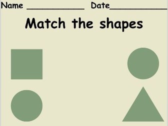 2D shape differentiated worksheet (matching)