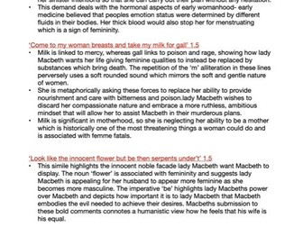 Macbeth very detailed grade 9  act 1 quote analysis