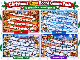 Christmas Easy Printable Board Games Pack
