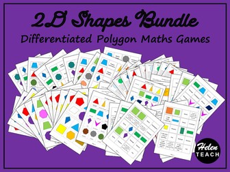 2D Shapes Polygons Games Pack BUNDLE Differentiated