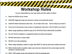 Engineering Workshop Health & Safety Rules Poster ...