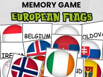 Flags of Europe Matching Card Game | 2-in-1 Memory Game & Revision Game
