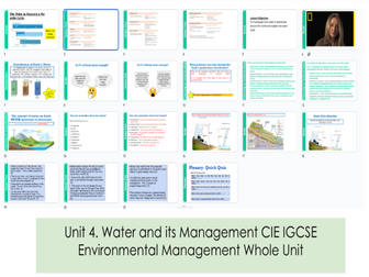 Unit 4. Water and its Management CIE IGCSE Environmental Management Whole Unit