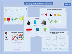 year 1 autumn 1 block 3 geometry shapes fluency teaching slides