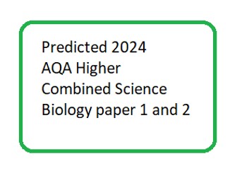 Predicted 2024 AQA Higher Combined Science  Biology paper 1 and 2 DATA ONLY