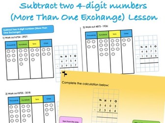 Year 4 Addition and Subtraction - Subtract two 4-digit numbers (With Exchanging) Lesson