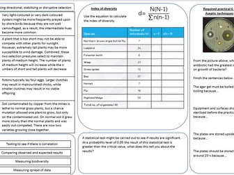 A level AQA Biology Topic 4 revision mat - Genetic information and variation