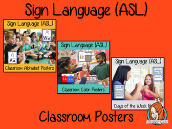 Sign Language ASL Classroom Posters Bundle
