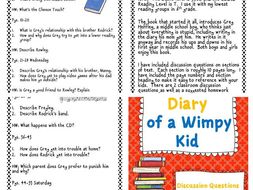 Diary of A Wimpy Kid (First Book) Discussion Questions