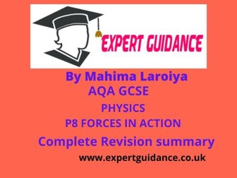 New (9-1) AQA GCSE Physics P8 Forces in action  complete Revision Summary