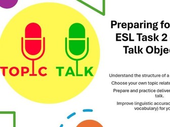 IGCSE ESL Topic Talk planning and writing