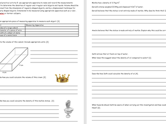 Physics Required Practical 5 Density Exam Style Questions