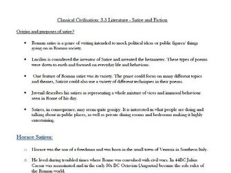 Unit 3.5 Literature - Satire and Fiction - (City Life) OCR Classical Civilisation GCSE Revision