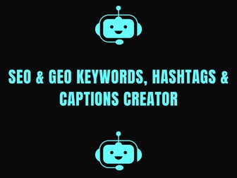 SEO & GEO Keywords, Hashtags & Captions Creator