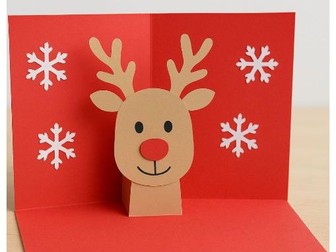 Christmas Art Duo: Charcoal Winter Trees & Pop-Up Reindeer Card