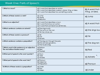 SPaG Revision Multiple Choice Quiz