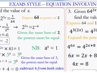 Indices 1 -Laws of Indices and their application