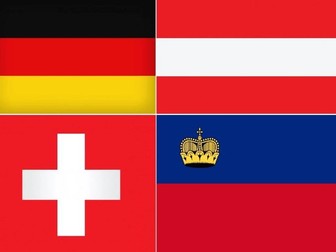 German-Speaking Countries Flags Page Border