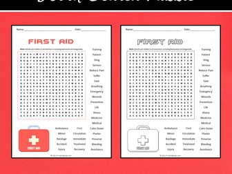 First Aid Word Search Puzzle