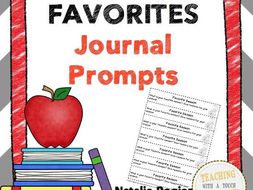 Favorites Journal: 25 Journal Writing Prompts